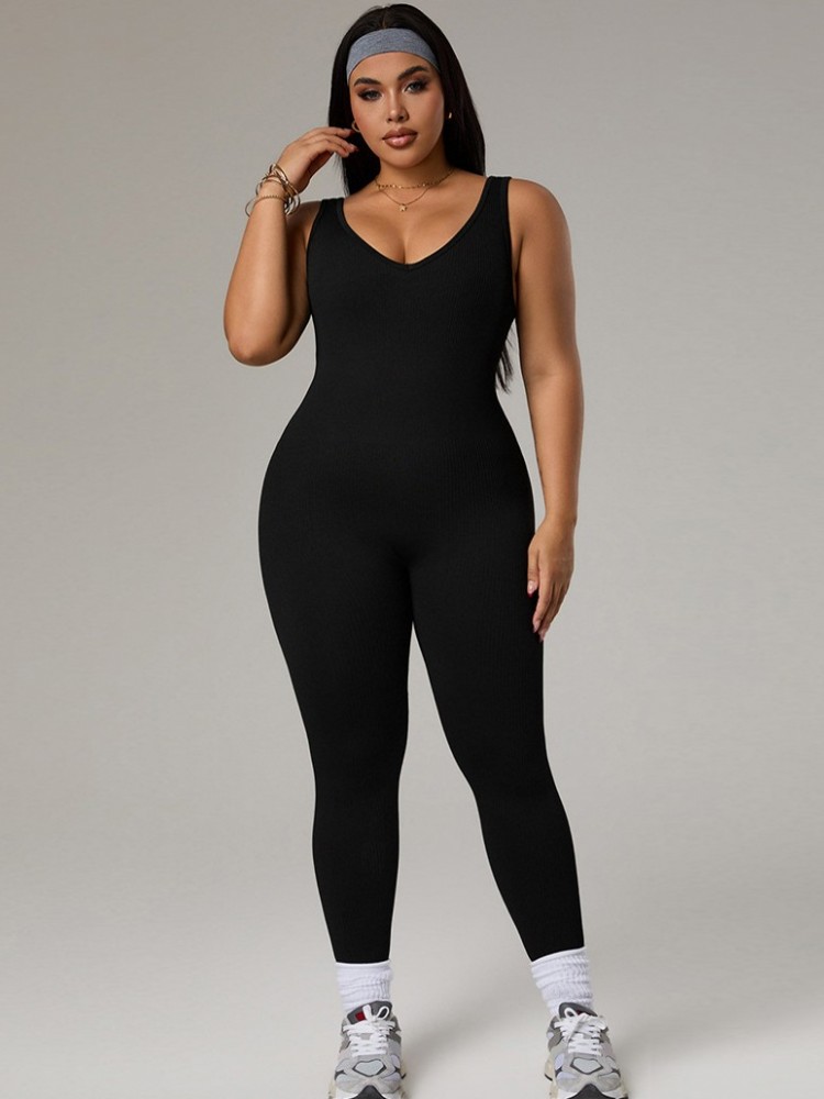 Yoga Fitness Workout - Plus Size Women's Tracksuit Gym Workout