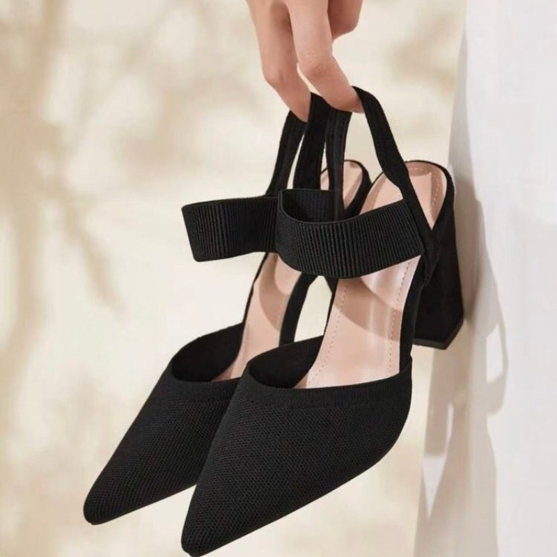Resistance Bands - Pointed Toe Shallow Mouth Block Heel