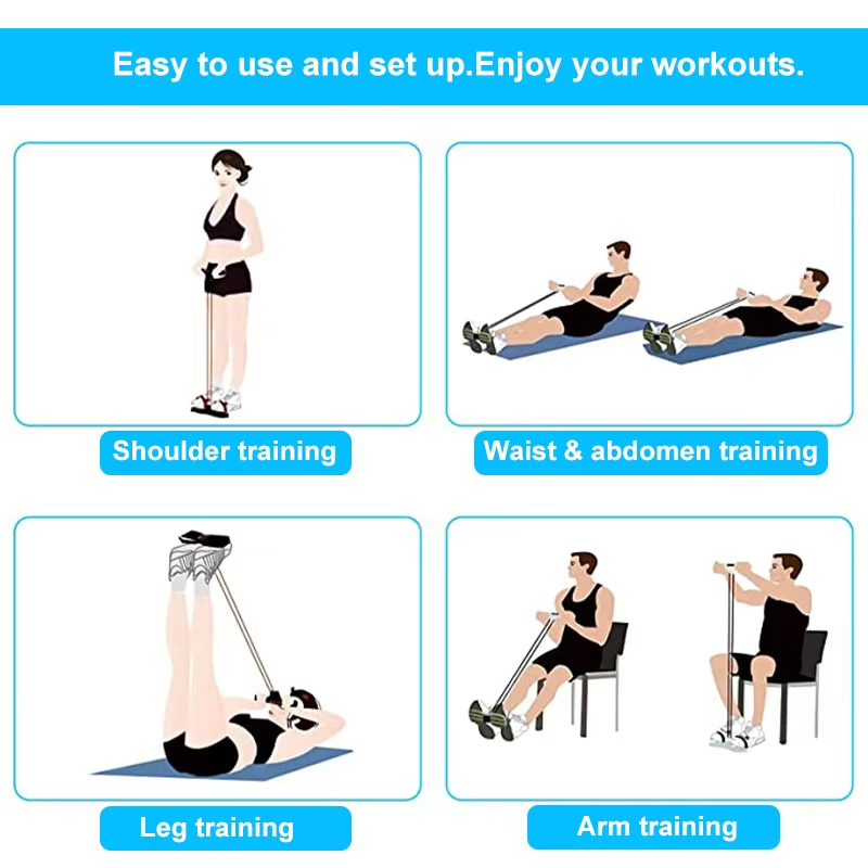 Resistance Bands 4-Tube Yoga P - Yoga Pedal Puller Fitness Equipment 评论和价格