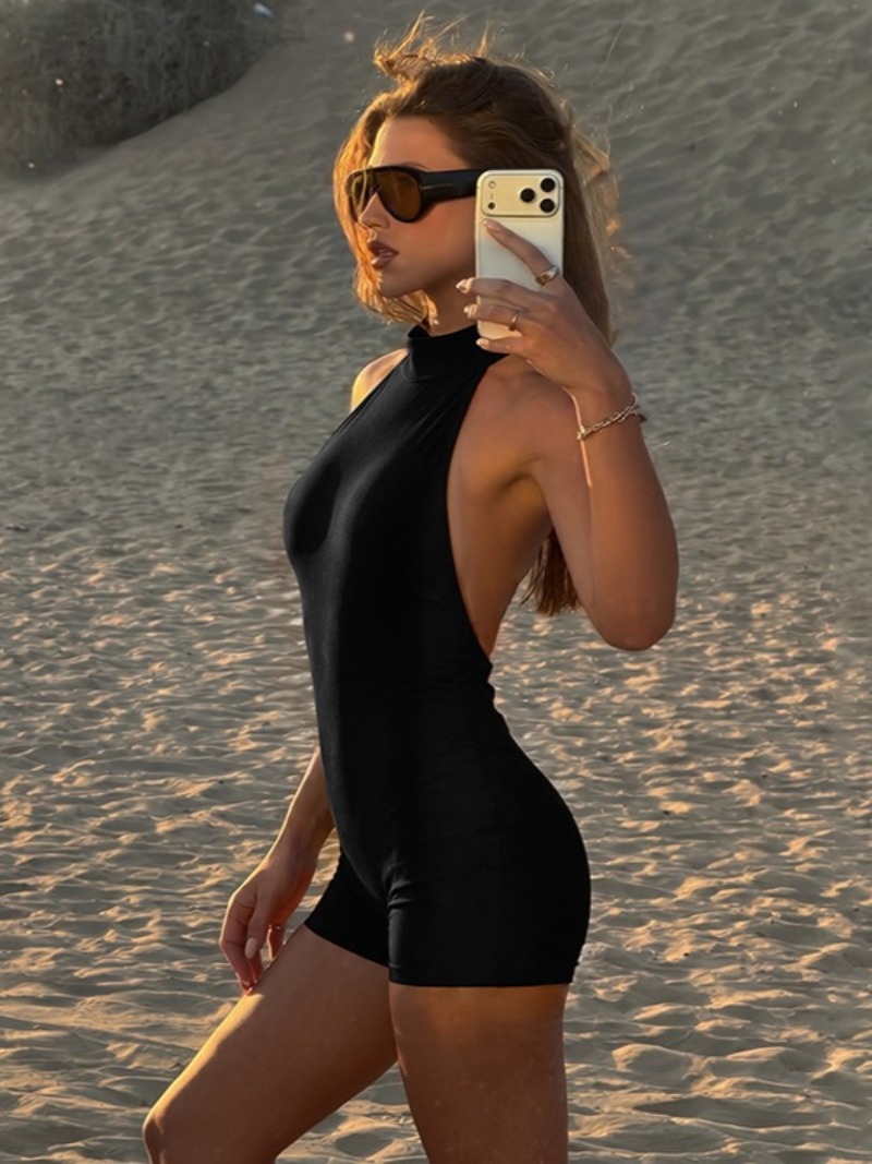 Sexy Halter Neck Sleeveless Bo - Yoga Overall Fitness 评论和价格