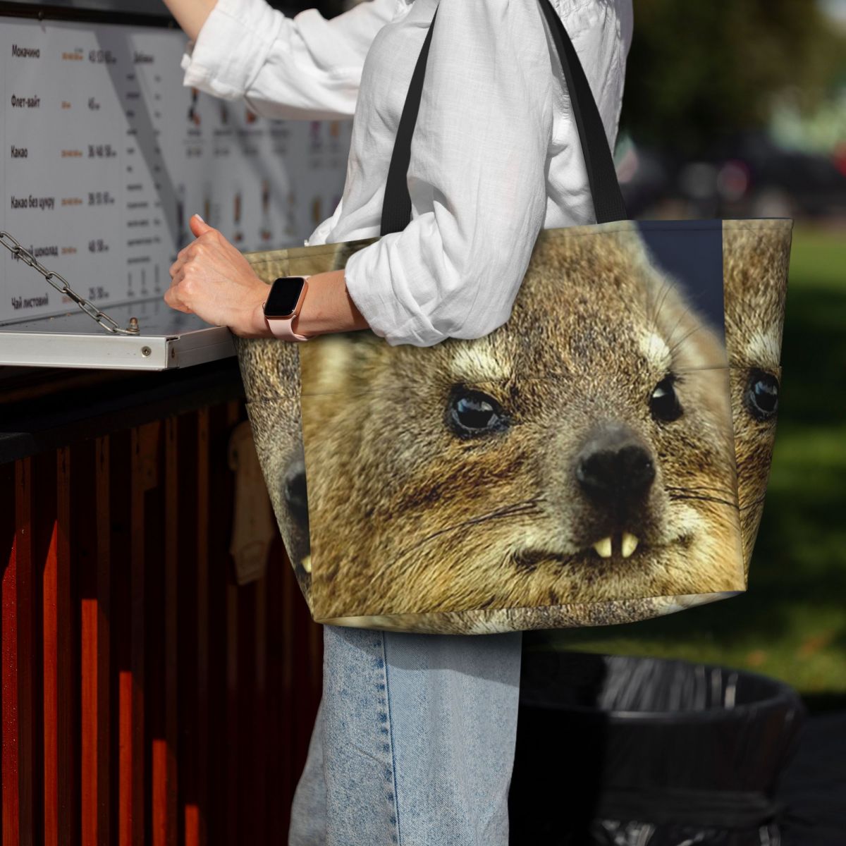 Rock Hyrax Photo Beach Tote Ba - Yoga Fitness Gym Photos 评论和价格