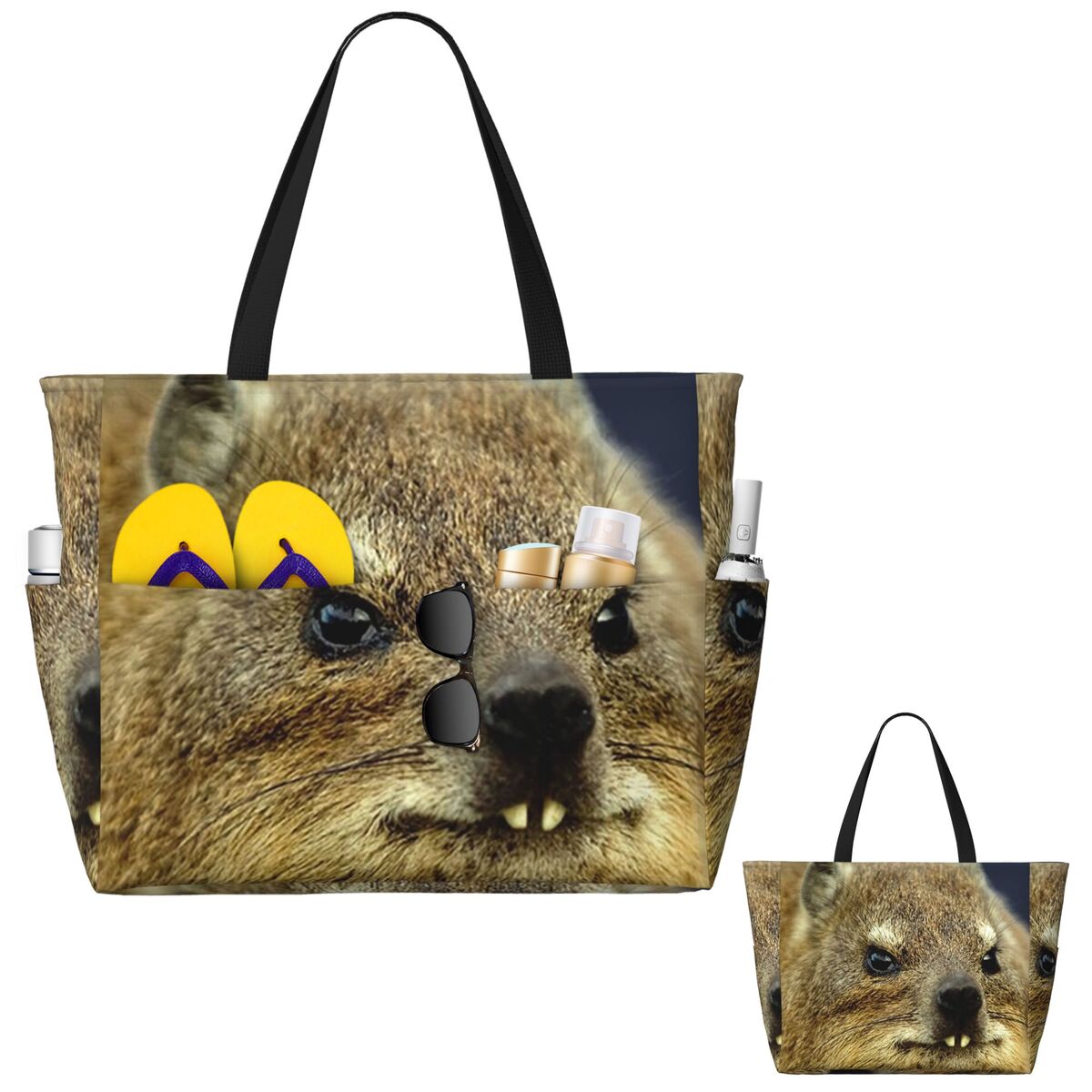 Rock Hyrax Photo Beach Tote Ba - Yoga Fitness Gym Photos 评论和价格