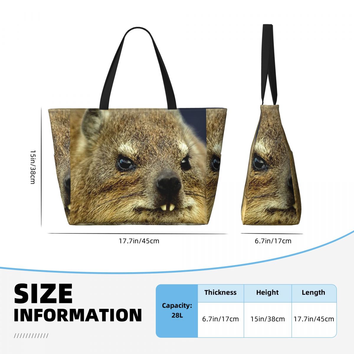 Rock Hyrax Photo Beach Tote Ba - Yoga Fitness Gym Photos 评论和价格