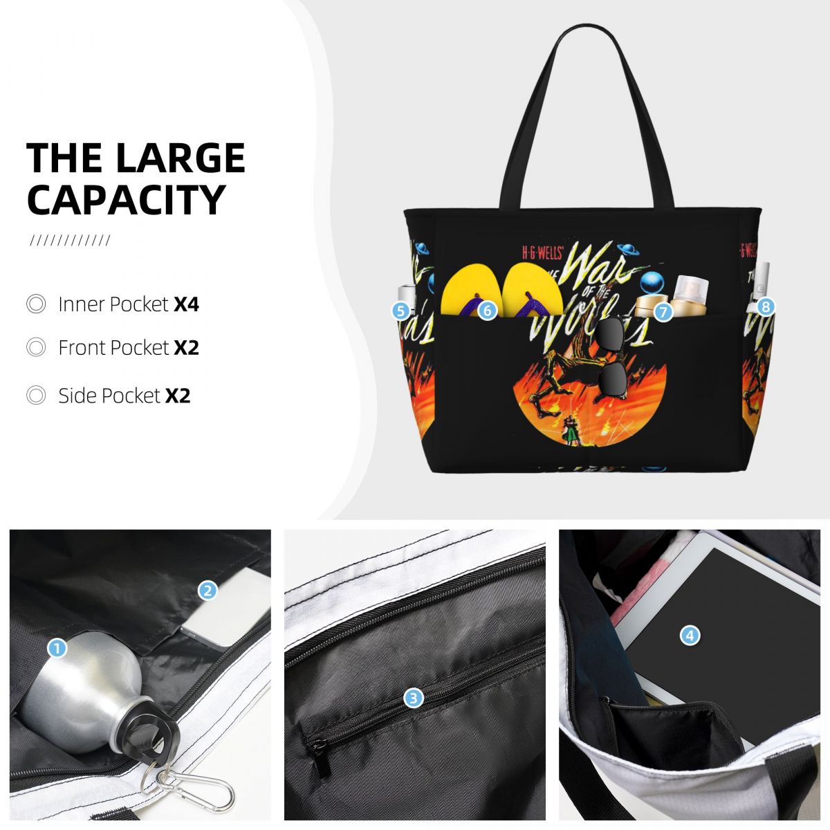 War Of The Worlds Beach Tote B - Yoga Fitness World 评论和价格