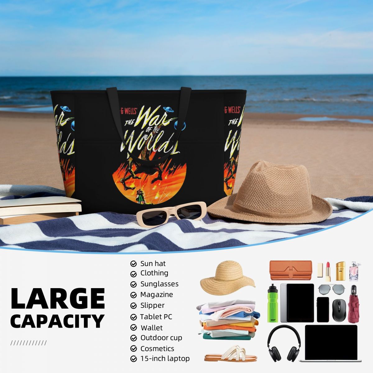 War Of The Worlds Beach Tote B - Yoga Fitness World 评论和价格