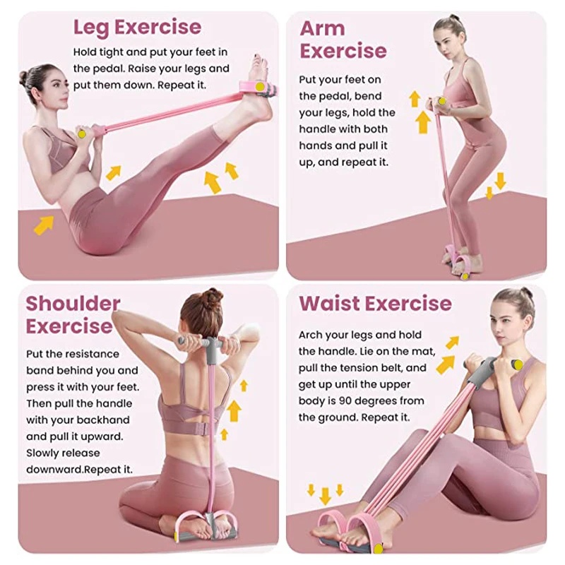 Resistance Bands 4-Tube Yoga P - Yoga Pedal Puller Fitness Equipment 评论和价格