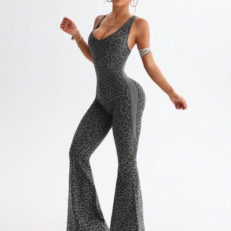 LEOSOXS Leopard Jumpsuits Spor - Yoga Overall Fitness 评论和价格
