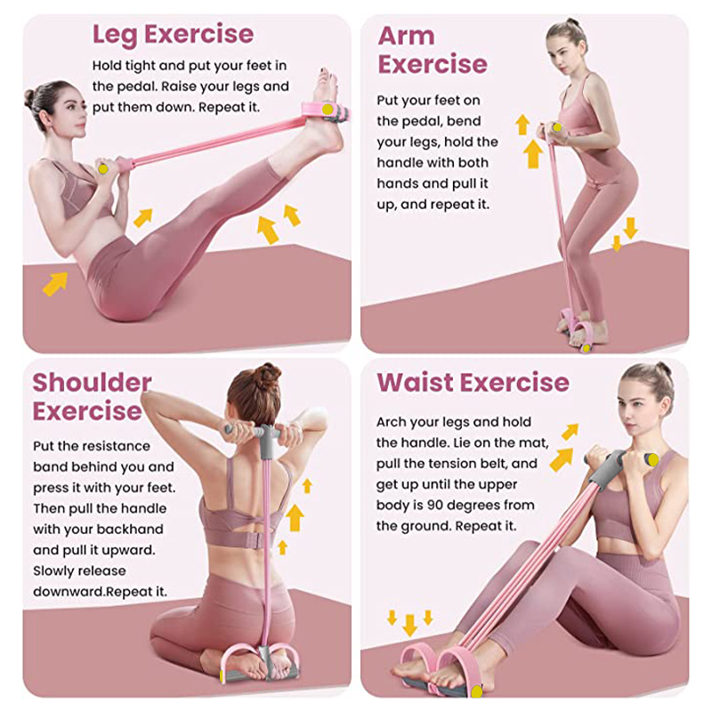 Resistance Bands 4-Tube Yoga P - Yoga Pedal Puller Fitness Equipment 评论和价格