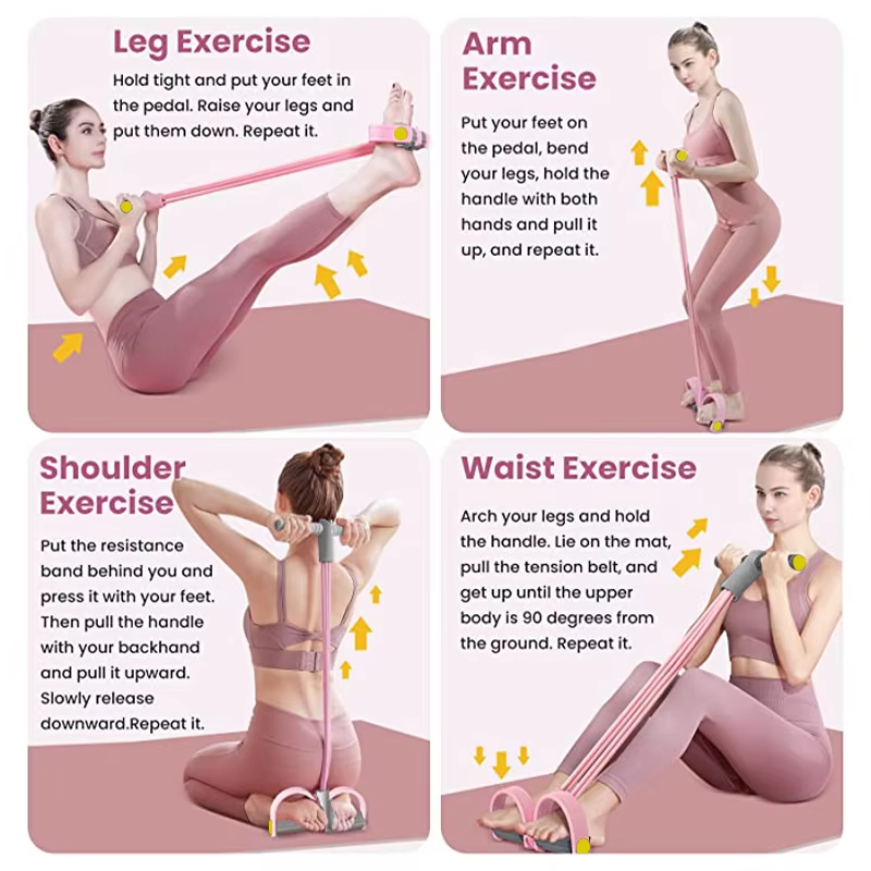 Resistance Bands 4-Tube Yoga P - Yoga Pedal Puller Fitness Equipment 评论和价格