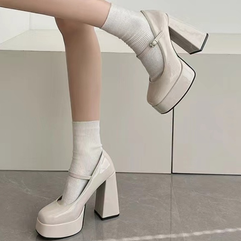 Women's Thick Heel Single Shoe - Resistance Bands 评论和价格