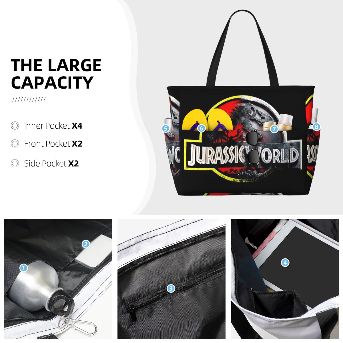 Jurassic World Beach Tote Bag  - Yoga Fitness World 评论和价格