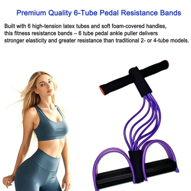 Pedal Resistance Band 6-Tube E - Yoga Pedal Puller Fitness Equipment 评论和价格